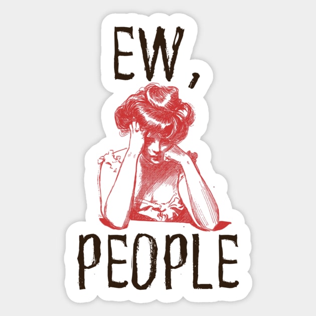 Ew, people Sticker by BlackCatArtBB